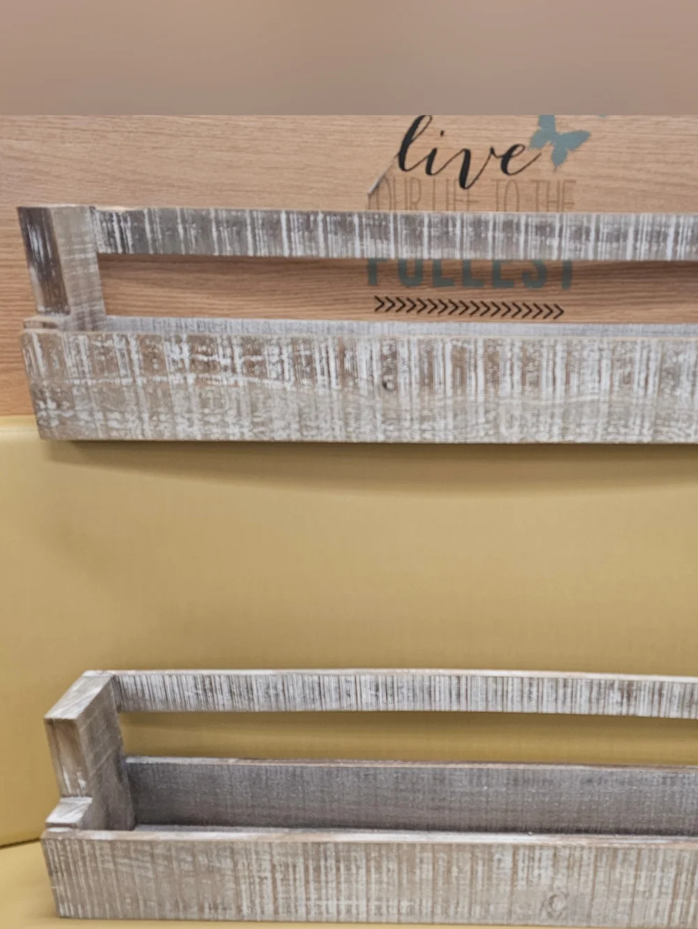 2 Pack Floating Book + Display Shelf - Rustic Farmhouse White Wash 28